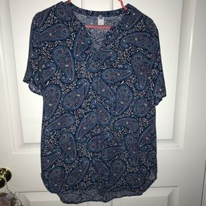 Old Navy Paisley Lace-Up Top